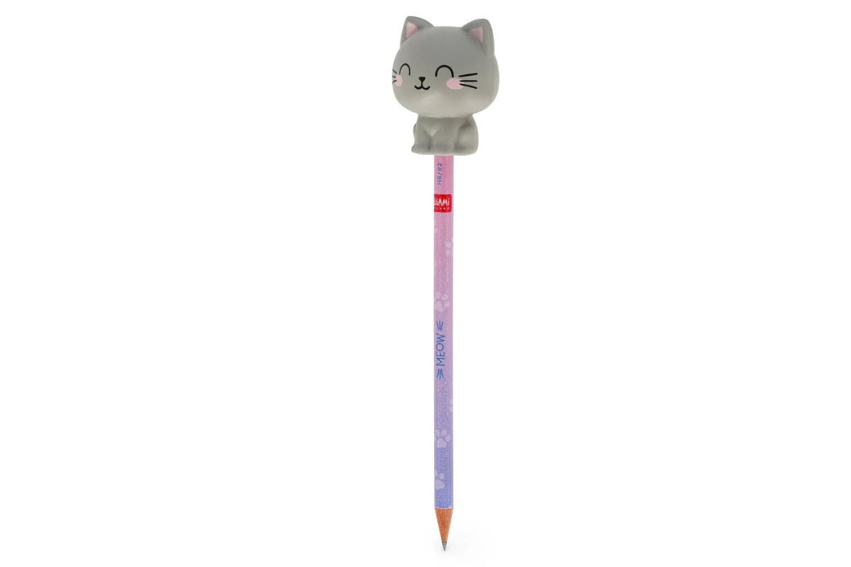 Legami Anti-Stress-Bleistift Kitty „Be Curious“ - Squeezies with Squishy