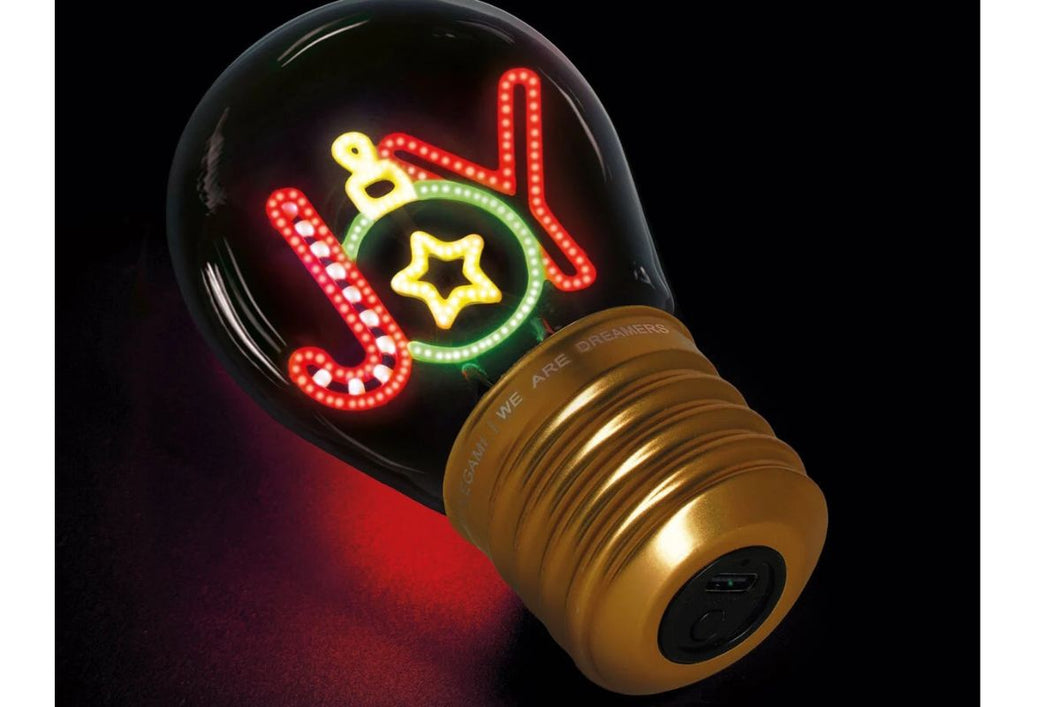 Legami Deko-Tischlampe in Glühbirnenform Weihnachten Joy Bulb Fiction