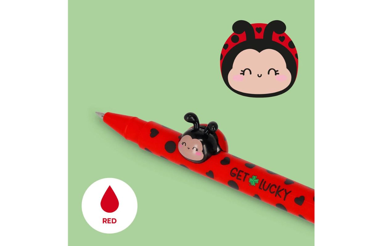 Legami Gelstift mit Deko Tierchen Marienkäfer Ladybug "Get Lucky"!2