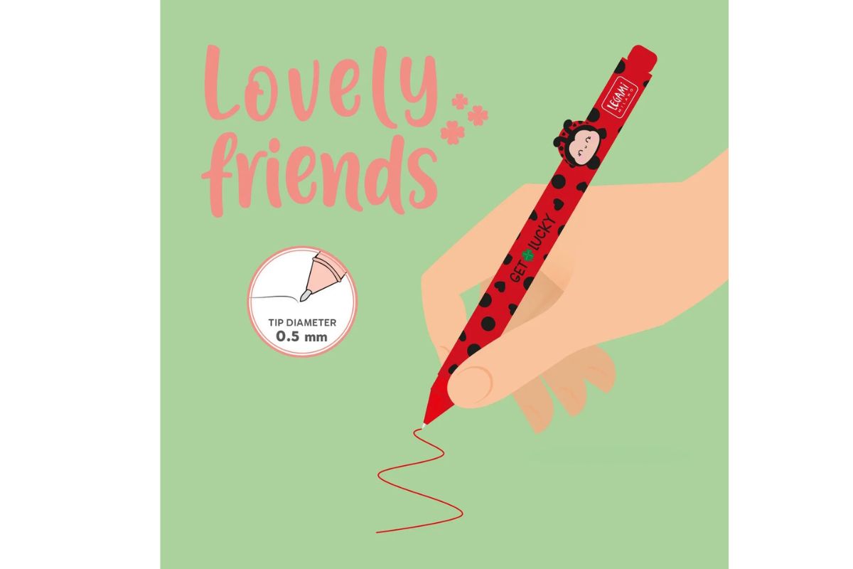 Legami Gelstift mit Deko Tierchen Marienkäfer Ladybug "Get Lucky"!4
