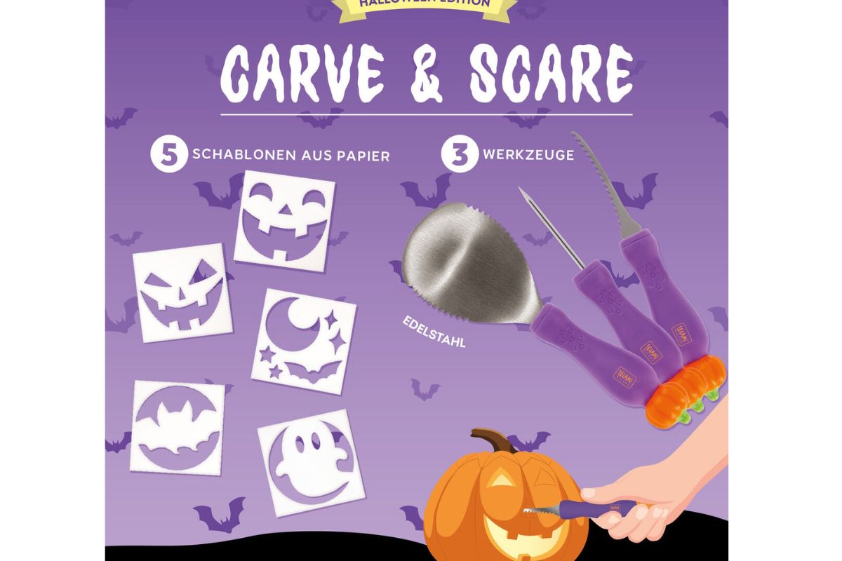 Legami Halloween Kürbisschnitzset Carve & Scare3