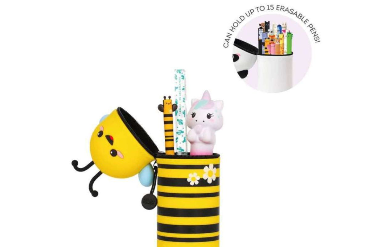 Legami Kawaii Bee Federmäppchen Etui Gelb 2-In-1 Pencil Case 22cm