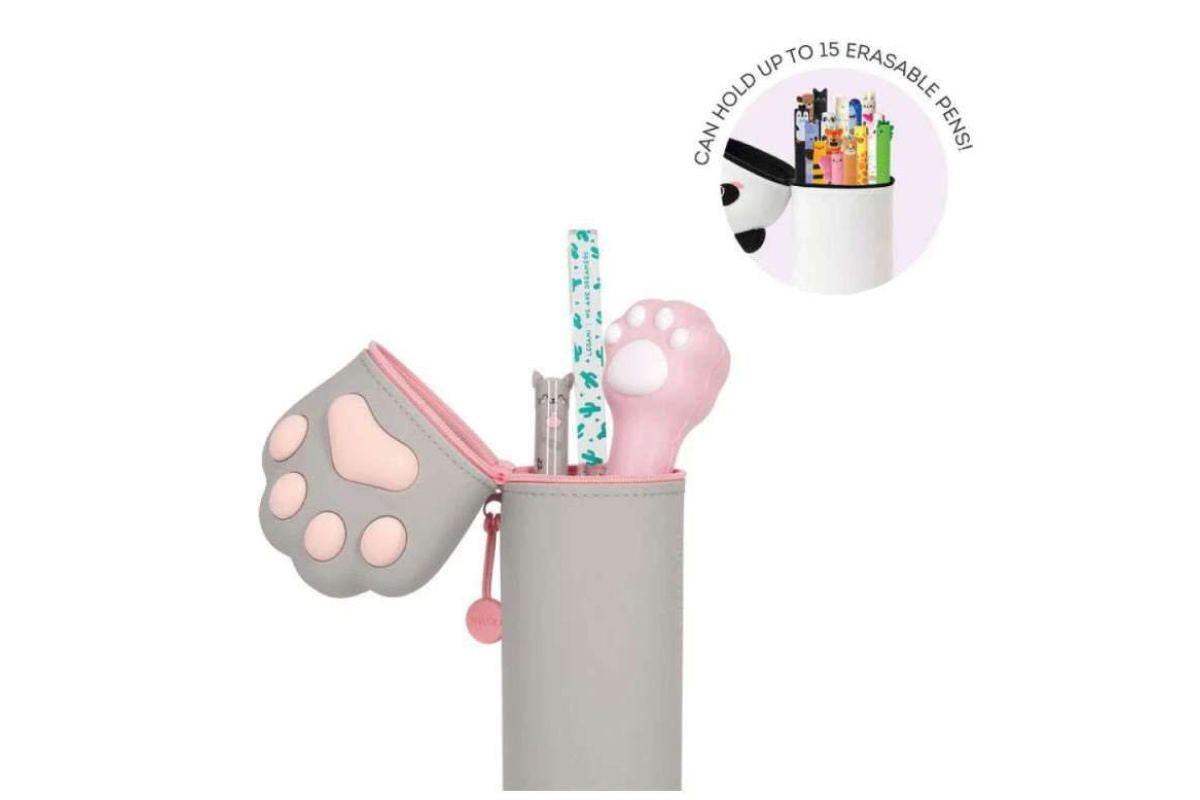Legami Kawaii Kitty Federmäppchen Etui Grau 2-In-1 Pencil Case 22cm