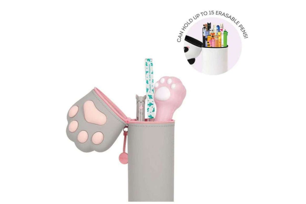 Legami Kawaii Kitty Federmäppchen Etui Grau 2-In-1 Pencil Case 22cm