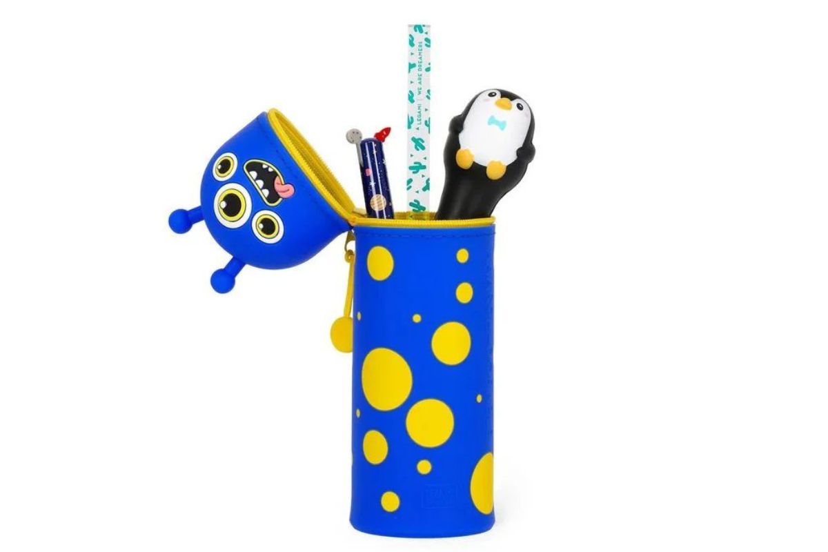 Legami Kawaii Monster Federmäppchen Etui Blau 2-In-1 Pencil Case 22cm2