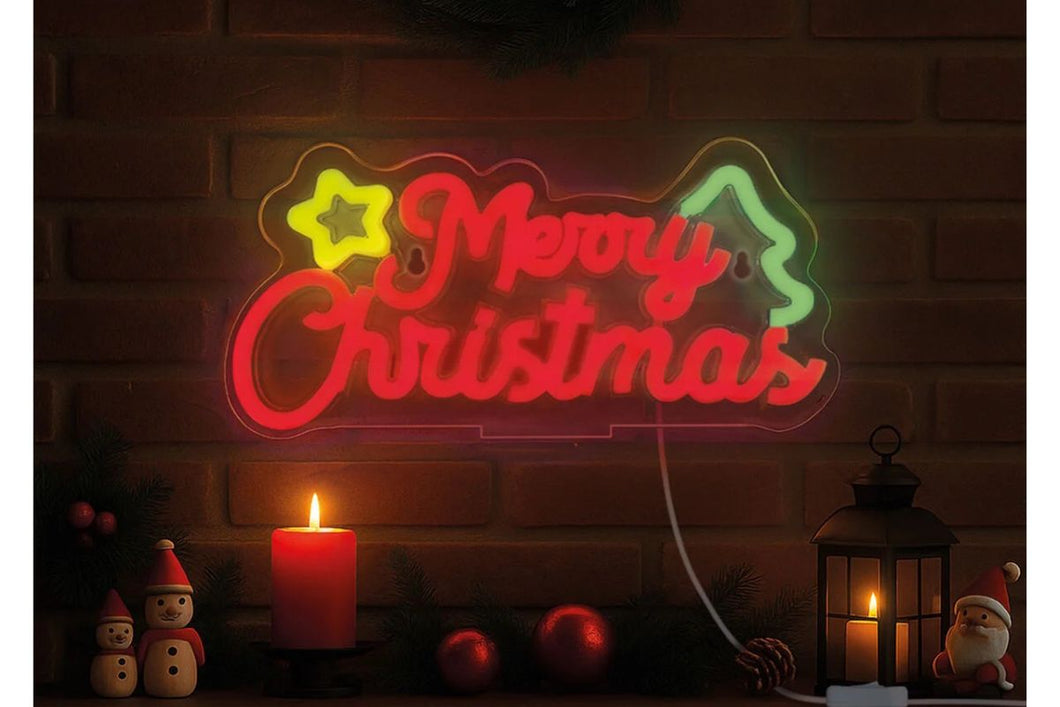 Legami Neon Effekt Led Light Schild Weihnachten Merry Xmas It's a Sign
