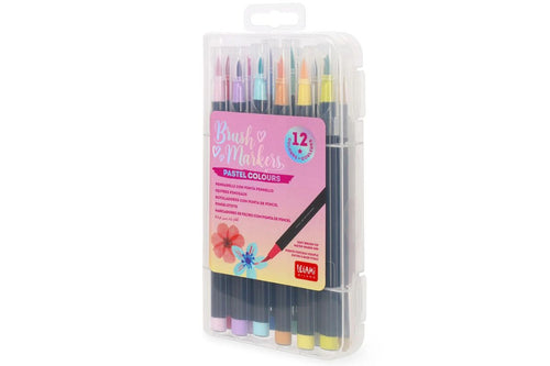 Legami Set mit 12 Filzstiften mit Pinselspitze Brush Markers Pastel Colours