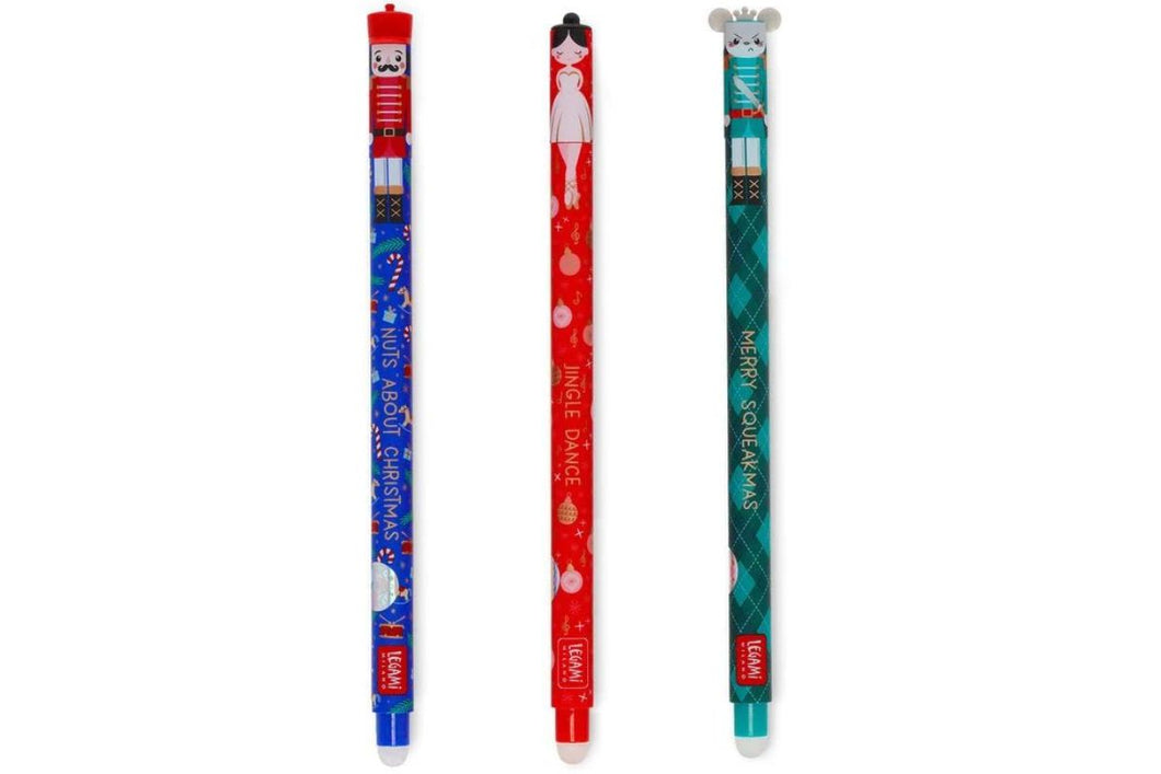 Legami Set mit 3 löschbaren Gelstiften The Nutcracker Weihnachten Erasable Pen