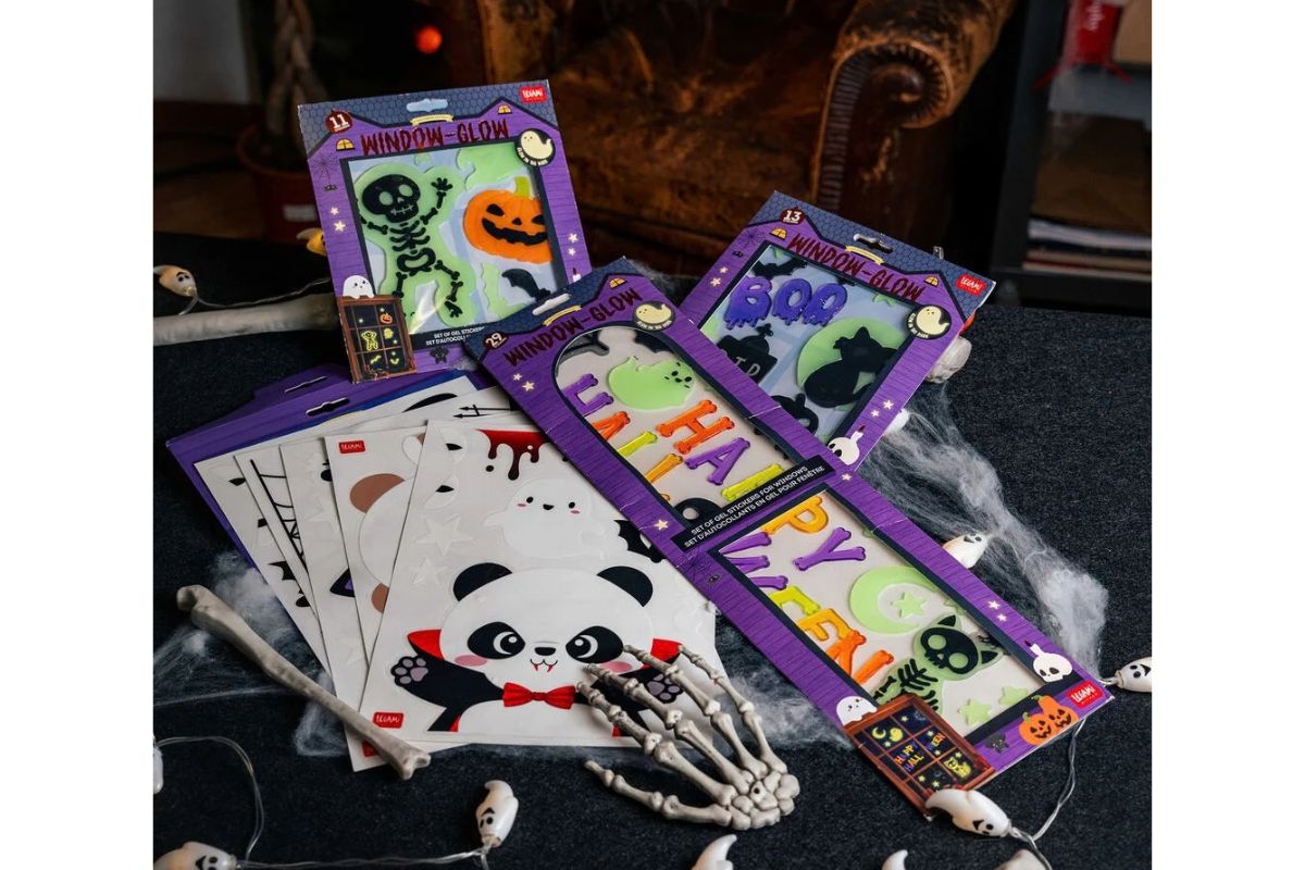 Legami Set mit Gel Fensteraufklebern Window Glow Halloween3