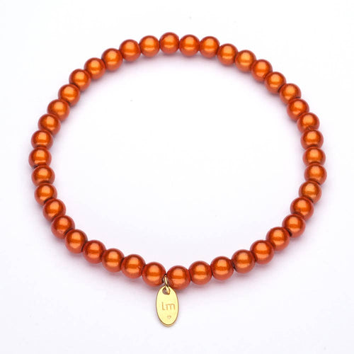 Lizzy Mae Armband 5mm orange Galaxy Pearls