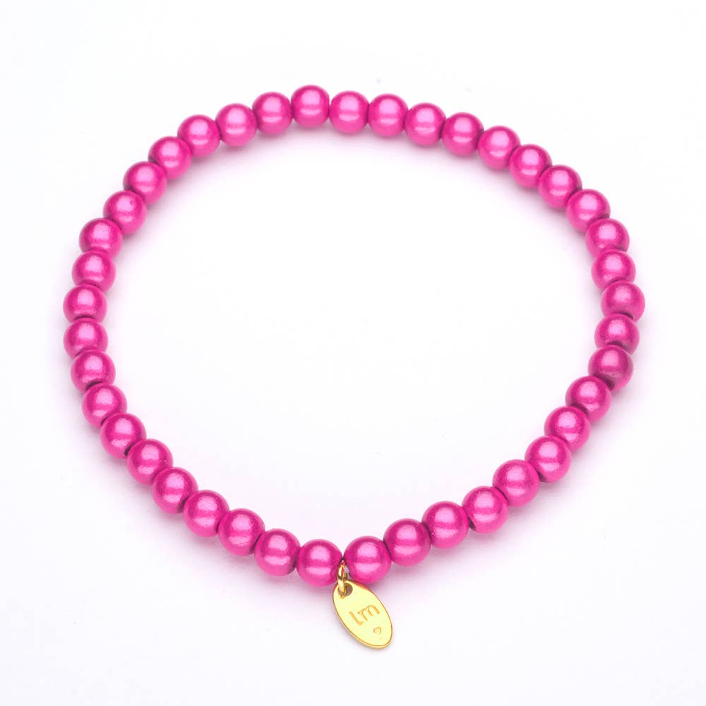 Lizzy Mae Damen Armband Fuchsia Gold Galaxy Pearls 5mm Ø