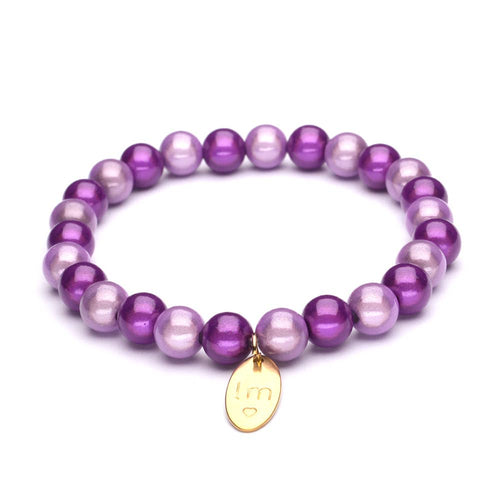 Lizzy Mae Damen Armband Lila Galaxy Pearls 8mm Ø