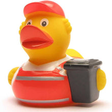 Lade das Bild in den Galerie-Viewer, Müllmann Ente Design by LILALU Schwimmente Gummiente
