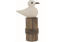 Load the picture into the gallery viewer, Möwe auf Pfosten Holz Küsten Deko Maritimer Stil2
