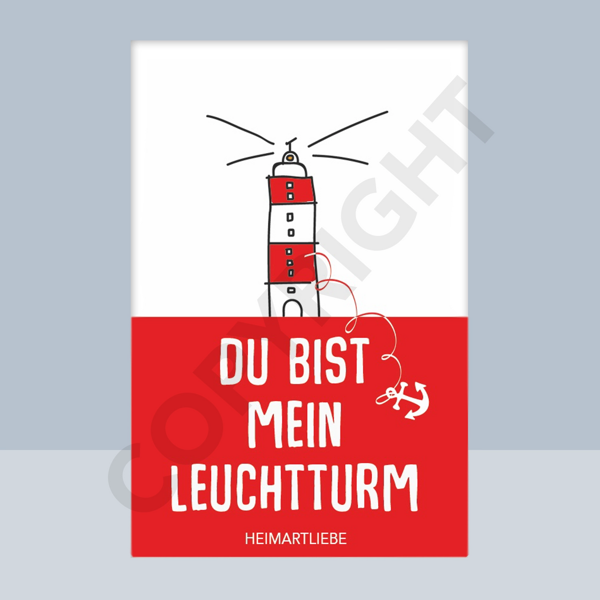 Magnet DU BIST MEIN LEUCHTTURM Souvenir Nordsee Heimartliebe