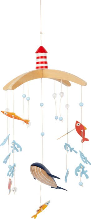 Mobile Großer Ozean mit Fischen Mobiles Holz3