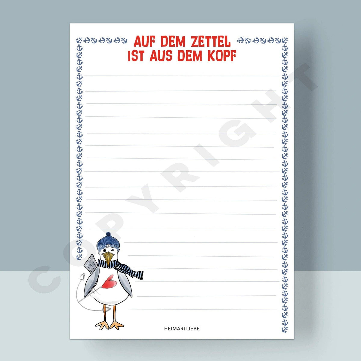 Notizblock A6 "AUF DEM ZETTEL IST AUS DEM KOPF" Heimartliebe Kollektion