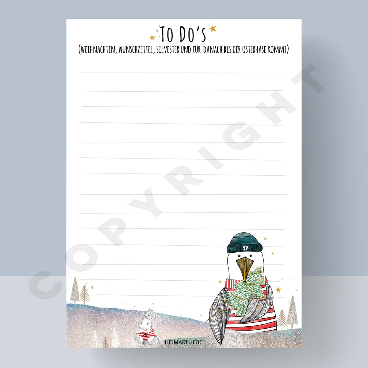 Notizblock A6 "TO DO'S WEIHNACHTEN BIS OSTERN" Heimartliebe Kollektion