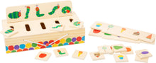Load the picture into the gallery viewer, Raupe Nimmersatt Bildersortierbox Lernspielzeug Holz2
