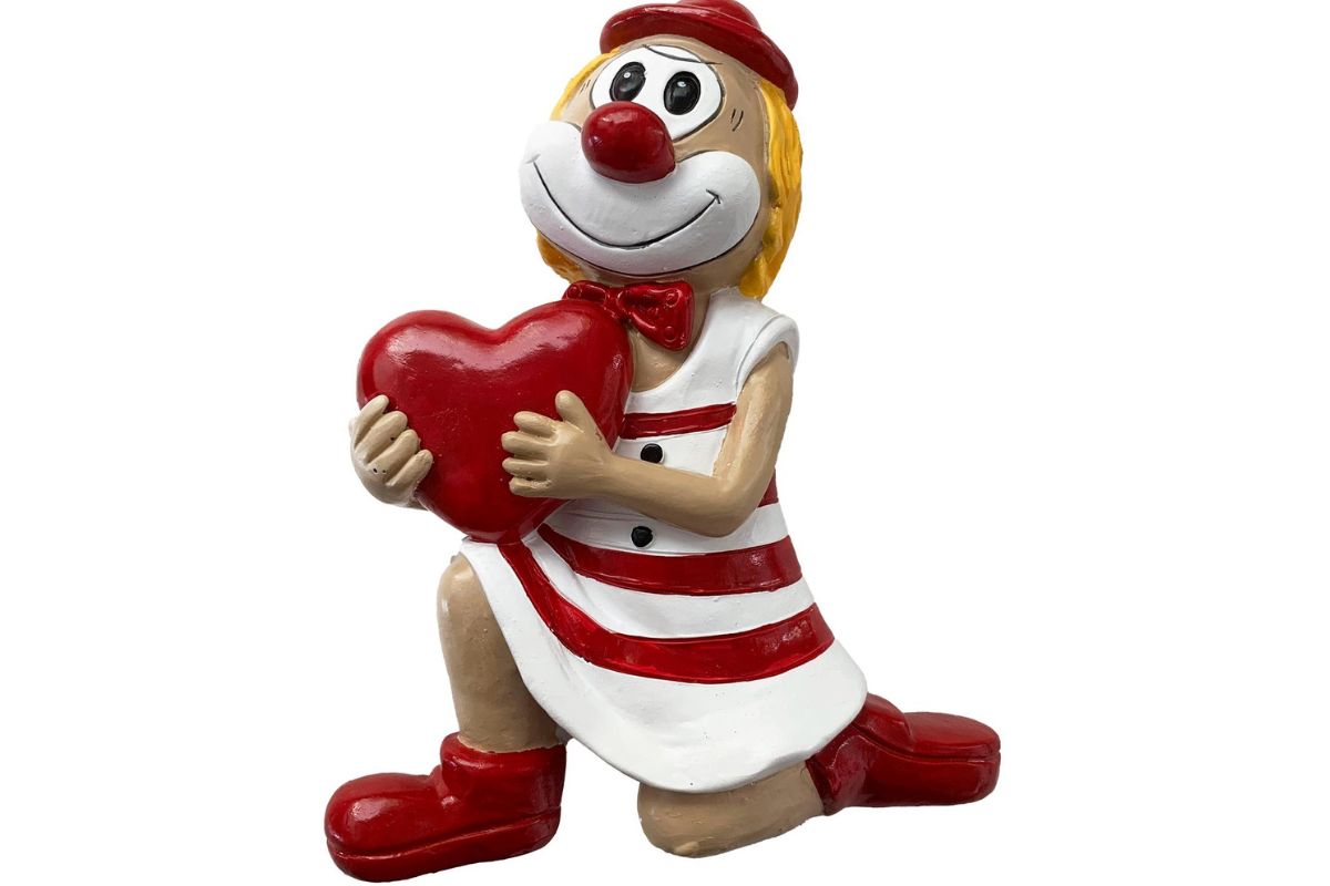Schmitzens Clown Ich schenk dir ming Hätz Dekofigur Karneval Sammlerstück 10cm2