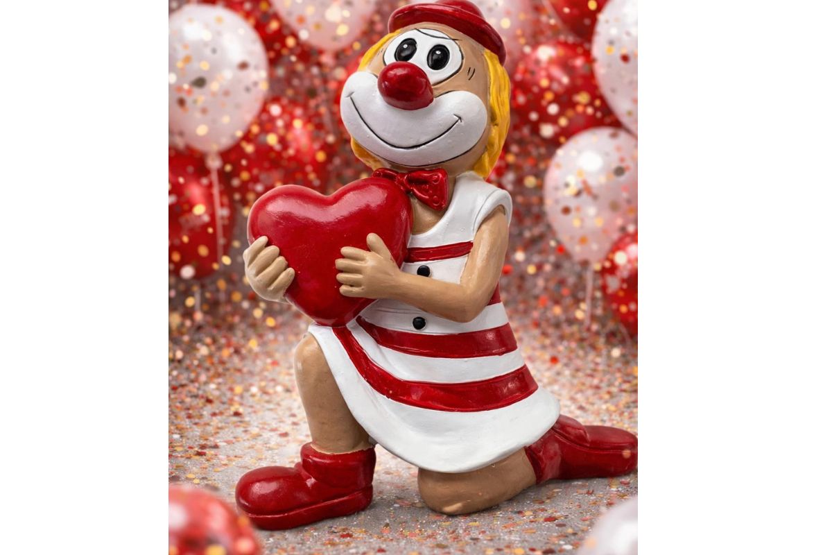 Schmitzens Clown Ich schenk dir ming Hätz Dekofigur Karneval Sammlerstück 10cm3