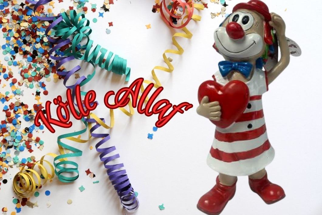 Schmitzens Karnevals Clown Figur Ich schenk dir mein Herz 30 cm Kölner Karneval 