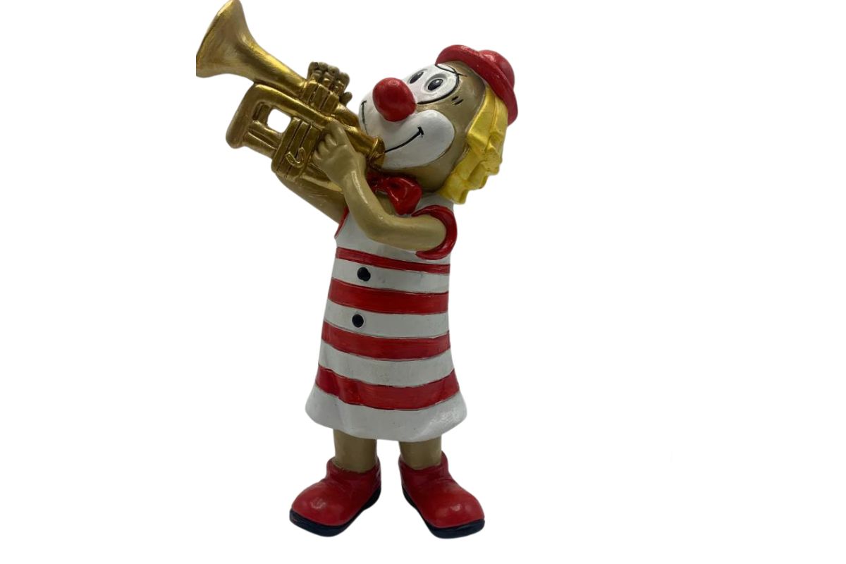 Schmitzens Karnevals Figur Nöll Schmitz bläst der Trumpett 9 cm Sammlerstück Kölner Karneval