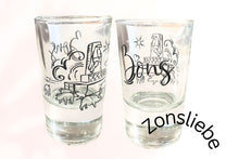 Load the picture into the gallery viewer, Schnapsglas Zons am Rhein Schweinebrunnen Sammlerstück Souvenir 2cl8
