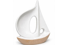 Load the picture into the gallery viewer, Segelschiff Porzellan Küsten Deko Maritimer Stil Weiß / Beige4

