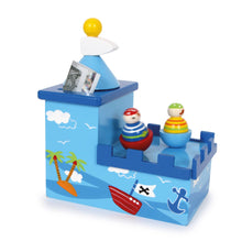 Load the picture into the gallery viewer, Spieluhr &amp; Spardose Piraten Holz Spieluhr2
