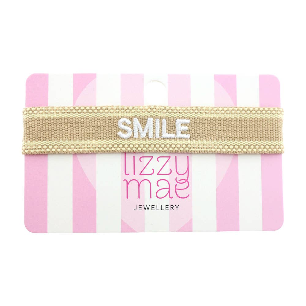 Statement-Armband SMILE Beige Boho Hippie Stil