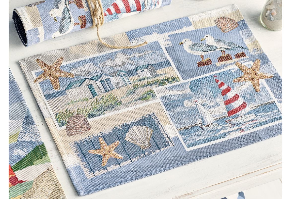 Tischset „Beach House Gobelin“ – 2-teilig | Maritime Tischdeko