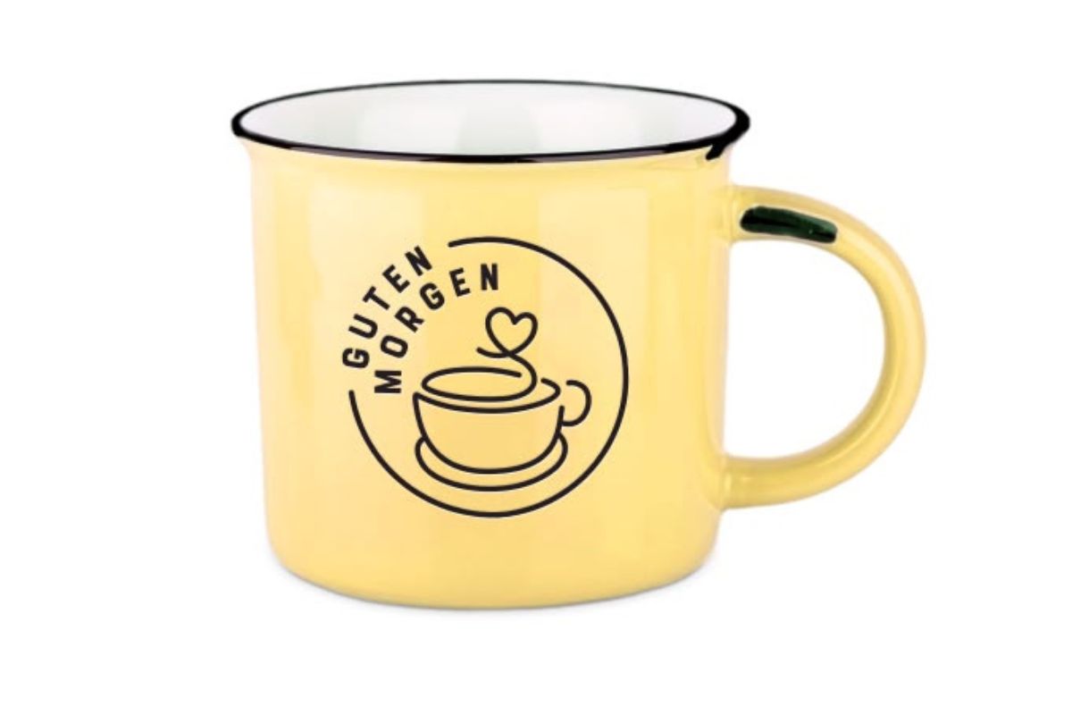 Vintage Becher „Guten Morgen“ – Kaffeebecher | Manufaktur Grafik Werkstatt