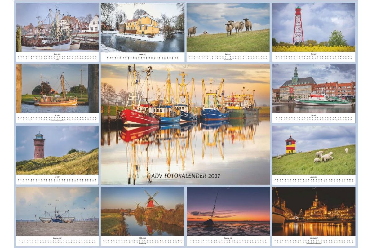 Wandkalender 2027 maritime Impressionen Krummhörn & Ostfriesland