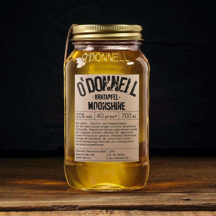 Moonshine Bratapfel, O’DONNELL, Likör, Äpfel, Mandel, Zimt, Vanille, 700 ml, 350 ml