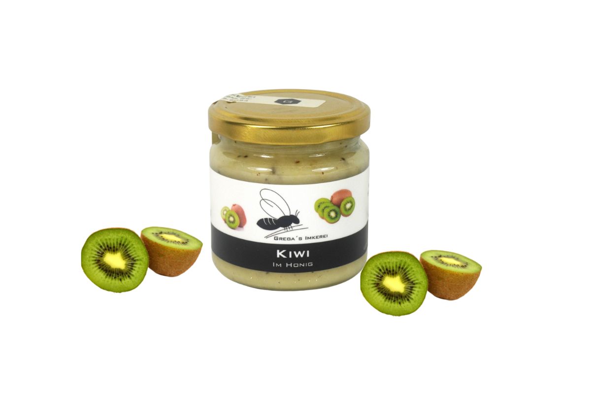 Kiwi im Honig von Grega’s Imkerei Brotaufstrich Fruchtaufstrich 250gr Glas