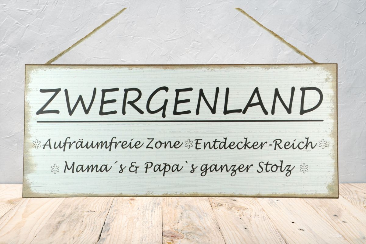 Deko Holzschild Aufhänger Zwergenland Aufräumfreie Zone Entdecker Bereich Mamas & Papas ganzer Stolz4