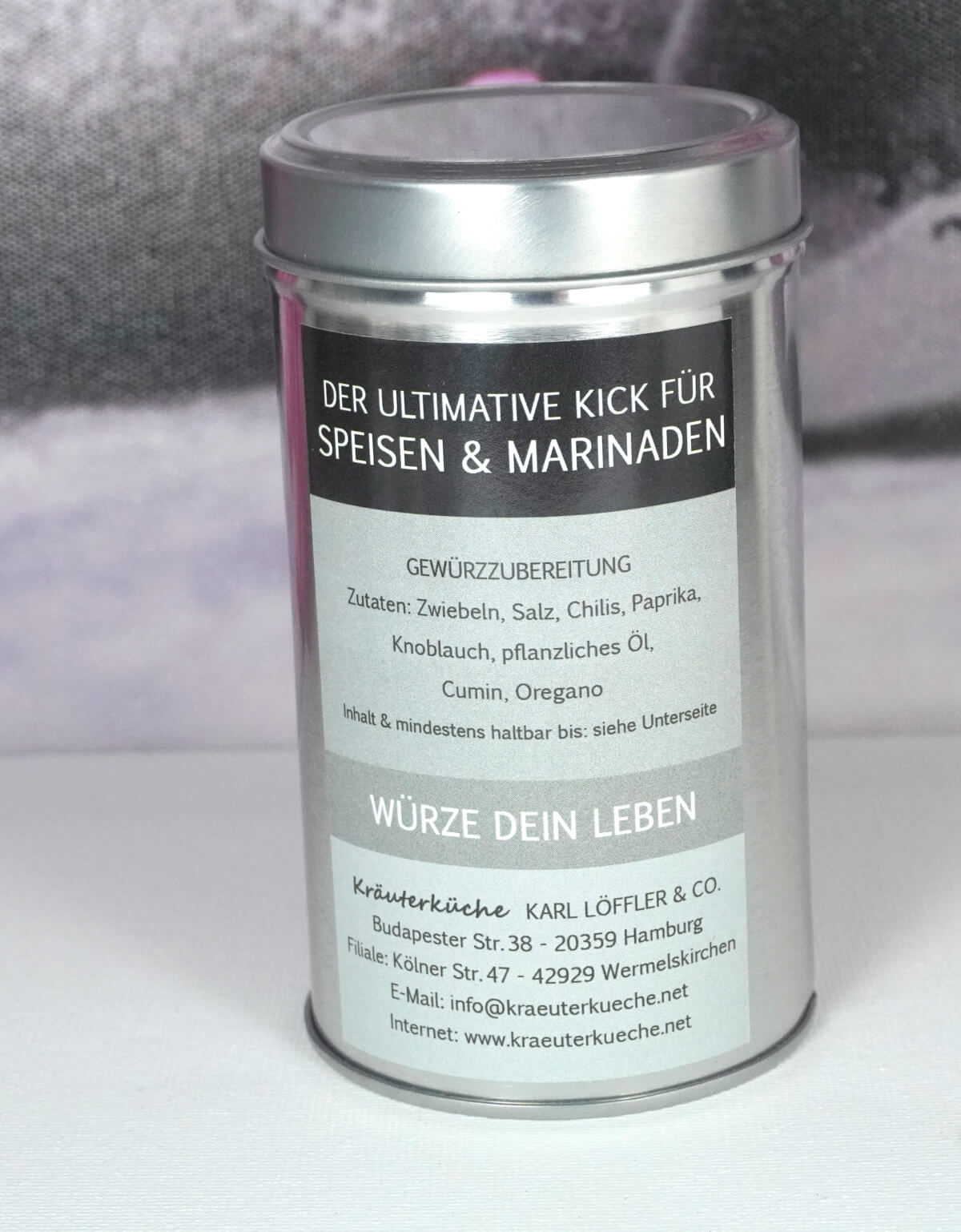 Geiler Macker von Kräuterküche Gewürzzubereitung Hand abgefüllt 125gr. Dose