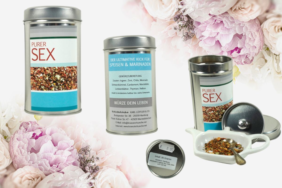 Purer Sex von Kräuterküche Gewürzzubereitung Hand abgefüllt 90gr. Dose2
