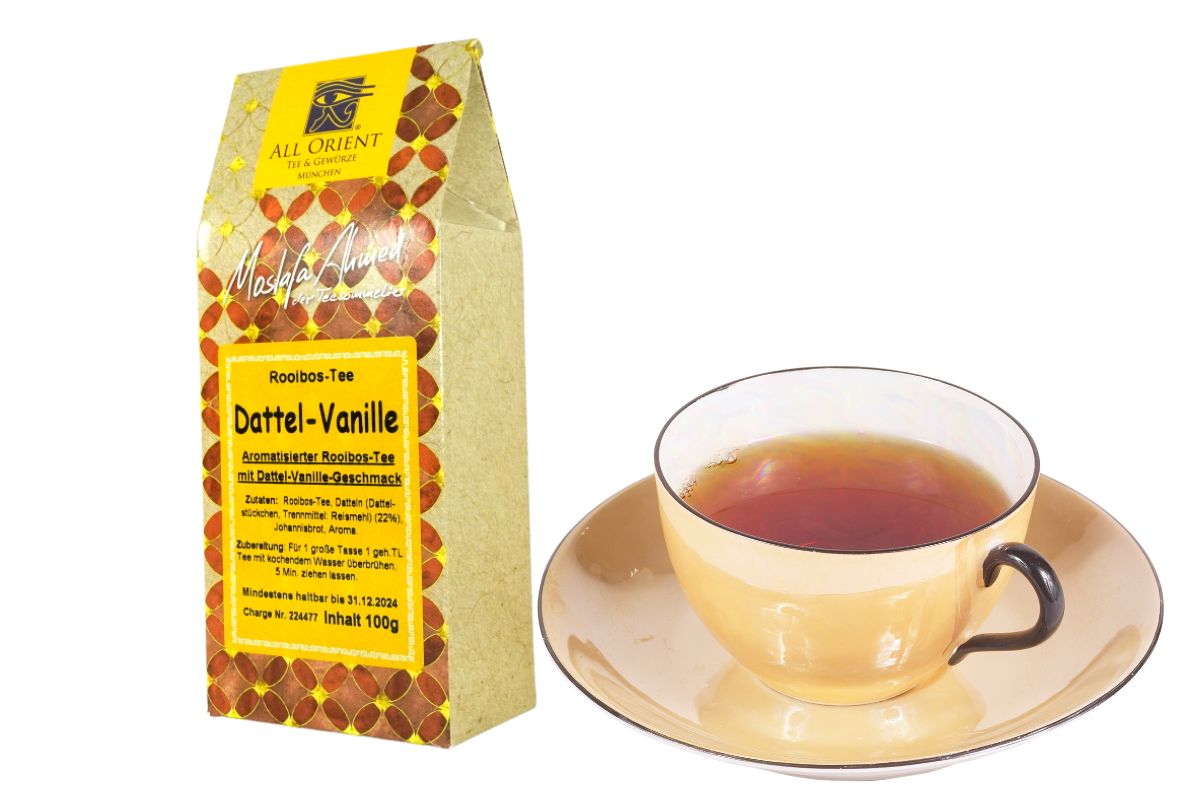 Dattel-Vanille Tee Aromatisierte Rooibos Früchteteemischung 100g