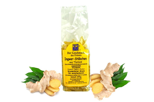 Ingwer-Stäbchen ungeschwefelt Snack Knabberei 200g