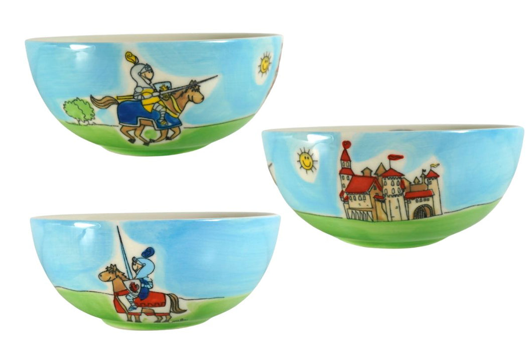  Mila Müslischale Kinder-Schale Ritterspiele Keramik Handbemalt 