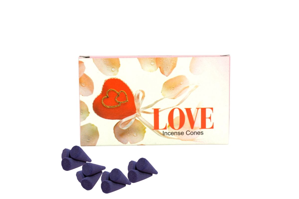 Räucherkegel Darshan Love Liebe 10 Kegel 3cm Brenndauer 20 Min.
