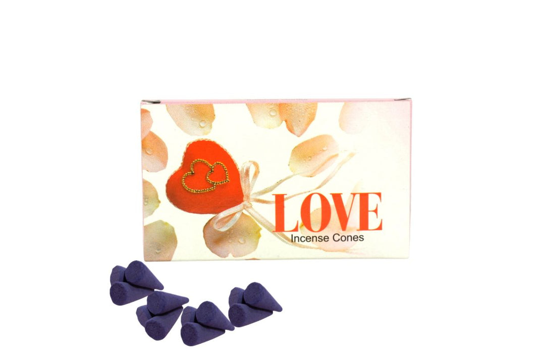 Räucherkegel Darshan Love Liebe 10 Kegel 3cm Brenndauer 20 Min.