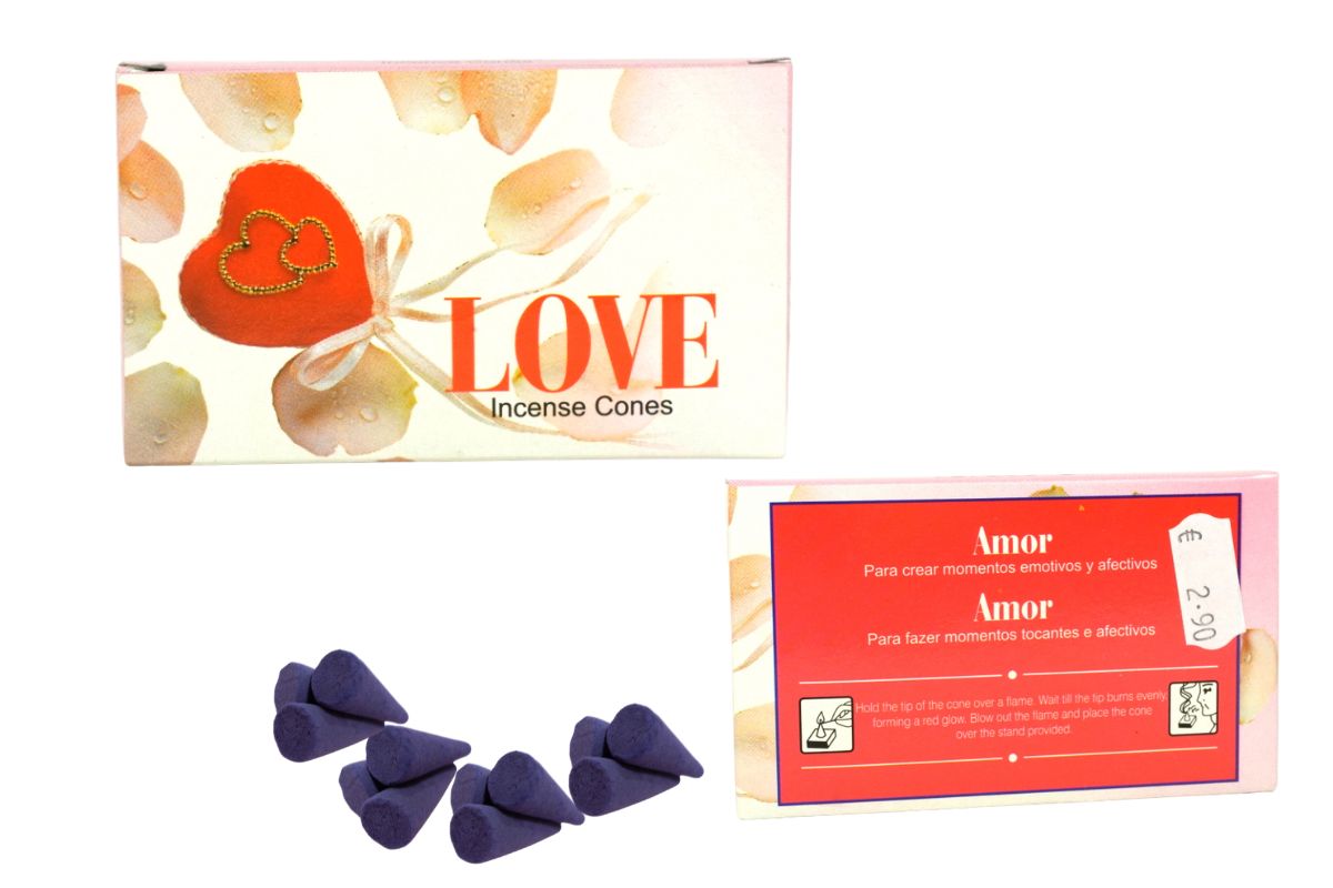 Räucherkegel Darshan Love Liebe 10 Kegel 3cm Brenndauer 20 Min.2