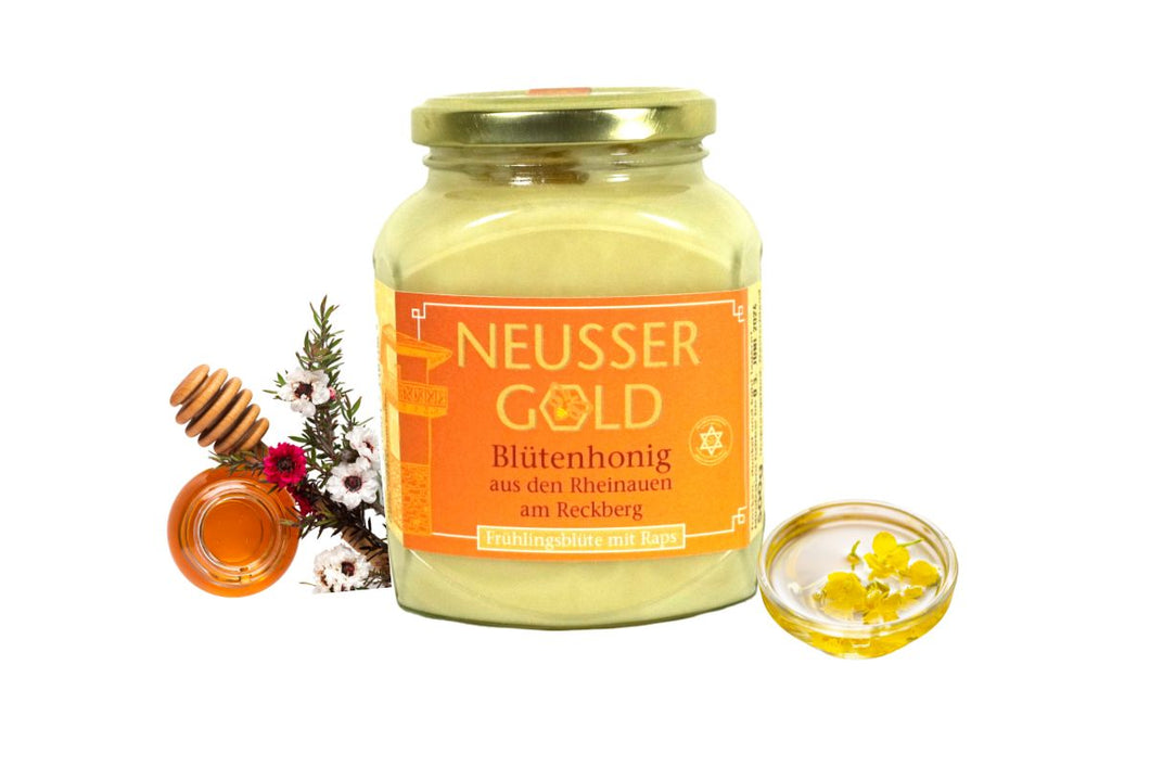 Neusser Gold Blütenhonig Frühlingsblüte mit Raps 500gr. Glas