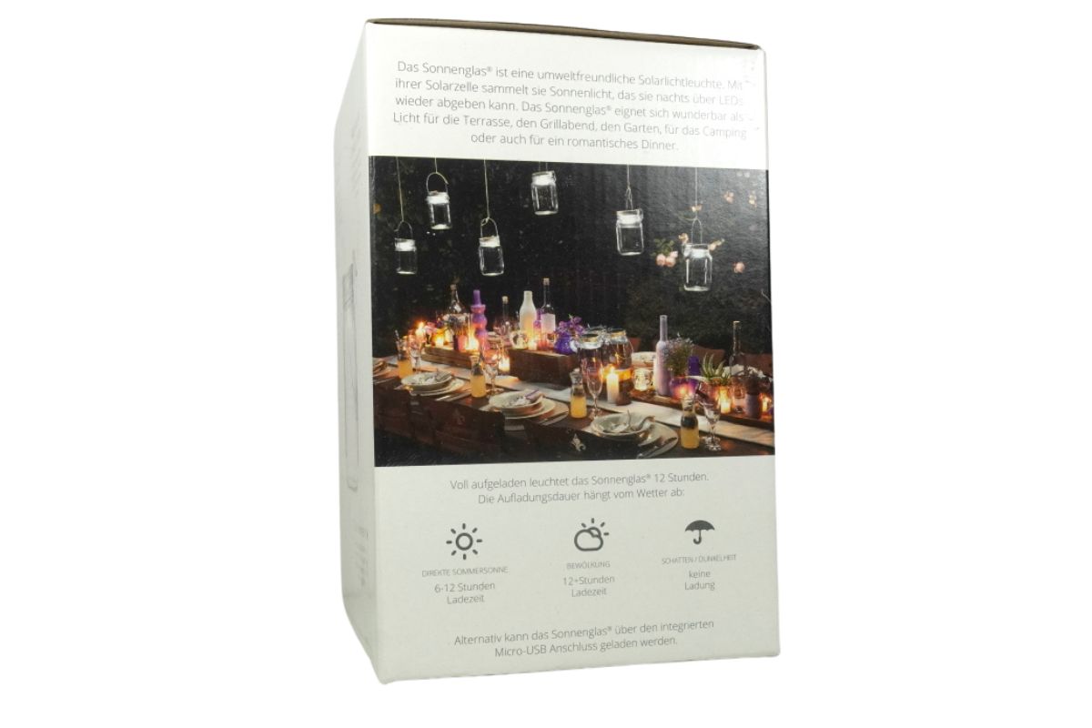 Consul Sonnenglas 1 Liter Sonnenlicht Neu USB Winterladefunktion
