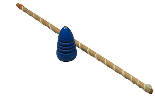 Peitschenkreisel Spiel Holz Peitsche mit Kreisel Blau Kremers