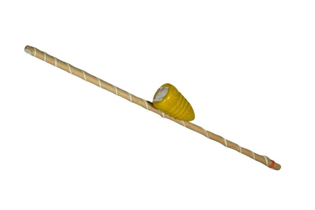 Peitschenkreisel Spiel Holz Peitsche mit Kreisel Gelb Kremers