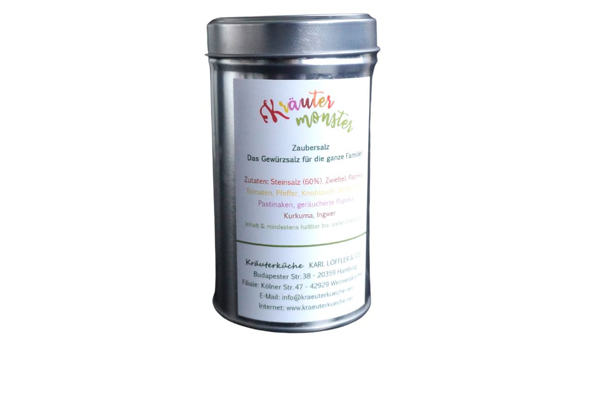Zaubersalz von Kräuterküche Pommes Kartoffel Salz Mix von Hand abgefüllt 200gr. Dose3